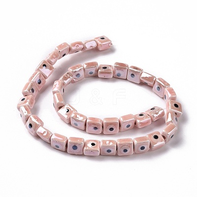 Handmade Porcelain Ceramic Beads Strands LAMP-B021-06G-1
