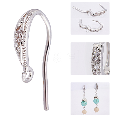 8Pcs 2 Style Brass Micro Pave Cubic Zirconia Hoop Earrings KK-BBC0001-40-1