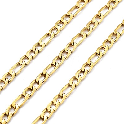 Ion Plating(IP) 304 Stainless Steel Figaro Chains CHS-L019-08G-1
