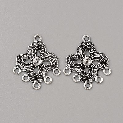 Tibetan Style Zinc Aolly Connector Rhinestone Settings FIND-WH0152-305I-1