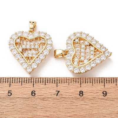 Valentine's Day Brass Micro Pave Clear Cubic Zirconia Pendants KK-A304-24D-G-1