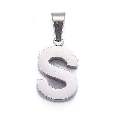 Non-Tarnish 304 Stainless Steel Letter Pendants STAS-H127-S-P-1