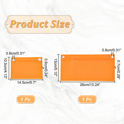 2Pcs 2 Styles Felt Purse Organizer Insert FIND-WR0007-38-1