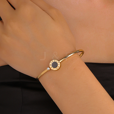 Roman Style Alloy Hinged Bangles for Women IG2140-1