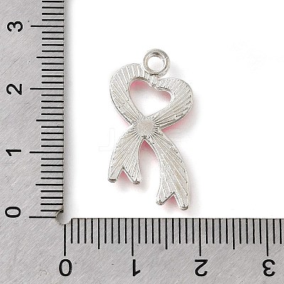 Breast Cancer Pink Awareness Ribbon Theme Alloy Enamel Pendants ENAM-C026-01D-S-1