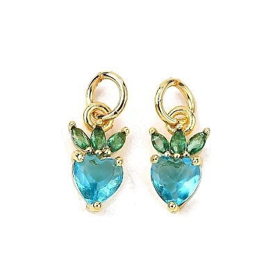 Brass Micro Pave Cubic Zirconia Charms ZIRC-H119-06G-M-1