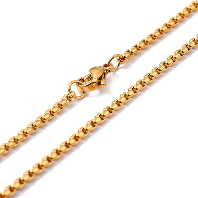 304 Stainless Steel Box Chain Necklaces NJEW-F227-09G-04-1