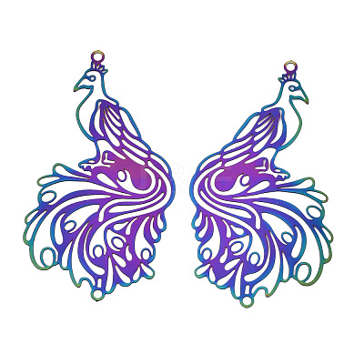 Ion Plating(IP) 201 Stainless Steel Filigree Big Pendants STAS-S118-015-1