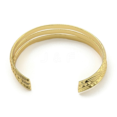 PVD Vacuum Plating 202 Stainless Steel Multi-strand Open Cuff Bangles for Women BJEW-M317-07A-G-1