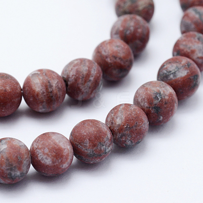 Natural Sesame Jasper/Kiwi Jasper Beads Strands G-F518-23-8mm-1