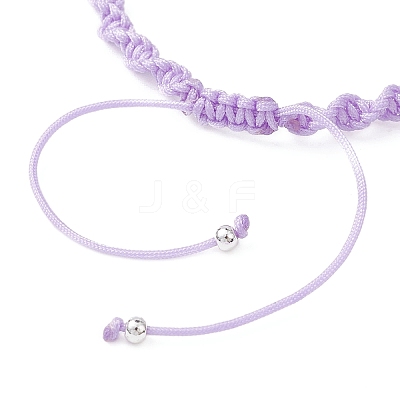 Natural White Moonstone & Malaysia Jade & Striped Agate & Amethyst Round Beads Braided Bead Bracelets for Women BJEW-JB12917-02-1