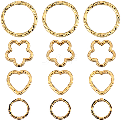 120Pcs 4 Styles Tibetan Style Alloy Bead Frames FIND-SC0008-83-1
