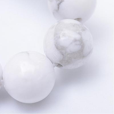 Round Natural Howlite Bead Strands G-R345-8mm-18-1
