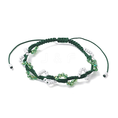 Glass Seed Beads Braided Beaded Bracelets for Women BJEW-MZ00215-02-1