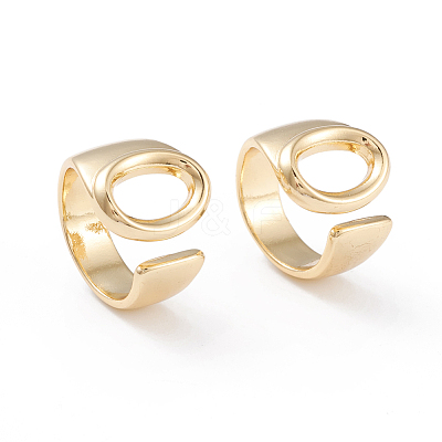 Brass Cuff Rings RJEW-L097-06O-1