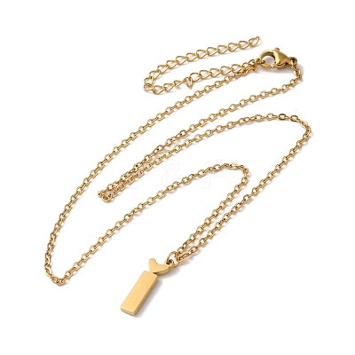 304 Stainless Steel Pendant Necklaces NJEW-H036-02G-I-1