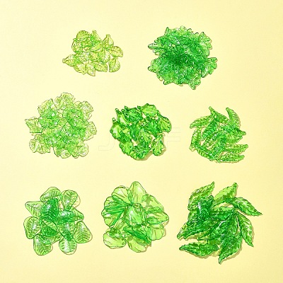 120Pcs 8 Styles Transparent Acrylic Pendants OACR-FS0001-71-1