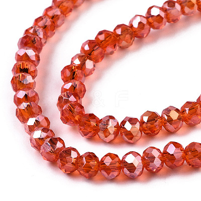 Electroplate Glass Beads Strands X-EGLA-A034-T4mm-B22-1