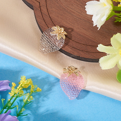2Pcs 2 Colors Alloy Resin Pendants CRES-TA0001-53-1