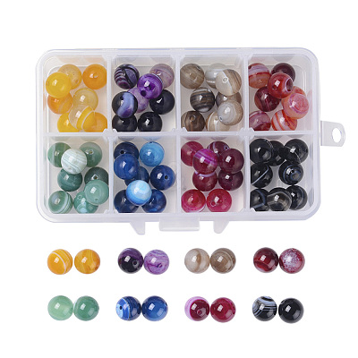 Natural Striped Agate/Banded Agate Beads G-JP0001-26A-1