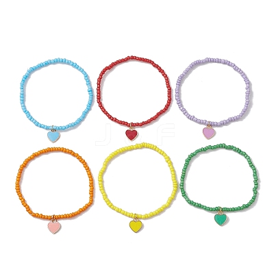 6Pcs Glass Seed Beaded Bracelets BJEW-JB10216-01-1