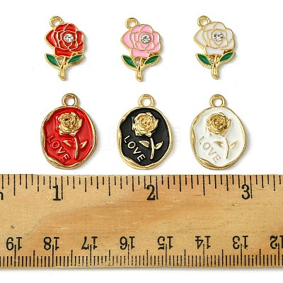 12Pcs 6 Styles Alloy Enamel Pendants FIND-FS0002-05-1