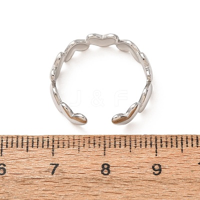 304 Stainless Steel Cuff Open Rings for Women SA-CBA4160-33P-1