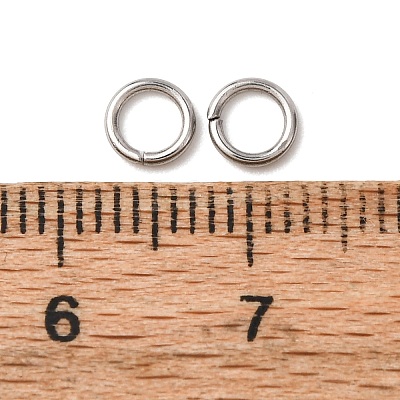 Tarnish Resistant 304 Stainless Steel Open Jump Rings X-STAS-Q186-02-5x0.8mm-1