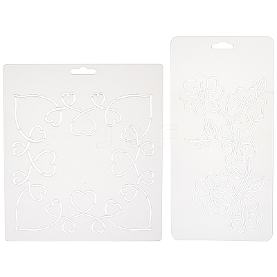 2Sheets 2 Styles Plastic Drawing Painting Stencils Templates DIY-CA0001-86-1