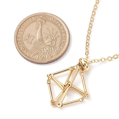 Crystal Stone Cage Pendant Necklaces NJEW-JN04766-01-1