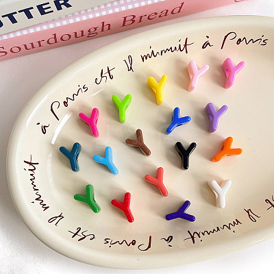Opaque Acrylic European Beads OACR-M027-01Y-1