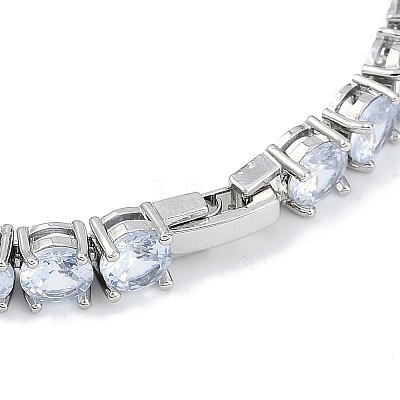 Rack Plating Brass Micro Pave Cubic Zirconia Chain Bracelets BJEW-P341-06A-P-1