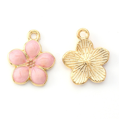 Light Gold Plated Alloy Enamel Pendants X-ENAM-R136-17C-1