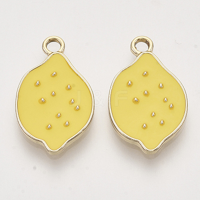 Light Gold Plated Alloy Charms X-ENAM-T009-04-1
