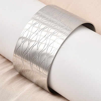 316L Surgical Stainless Steel Cuff Bangles BJEW-D454-01D-P-1