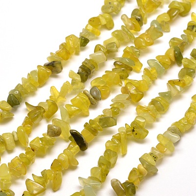 Natural Olive Jade Chip Bead Strands X-G-M205-30-1