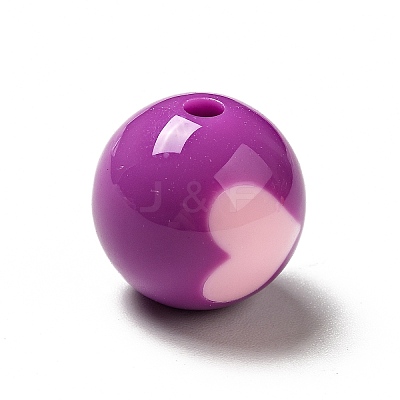 Two Tone Opaque Acrylic Beads SACR-K003-03D-1