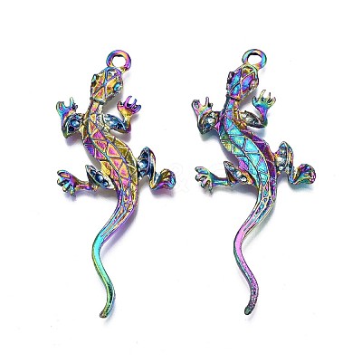 Rainbow Color Alloy Big Pendant Rhinestone Settings PALLOY-N163-169-NR-1