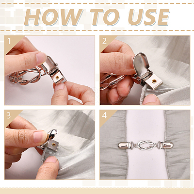4Pcs 4 Colors Retro Alloy Cardigan Clips FIND-ME0002-40-1