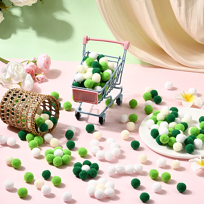 400Pcs 4 Colors Polyester Pom Pom Balls DIY-SC0031-37A-1