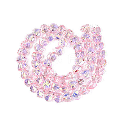 Electroplate Transparent Glass Beads Strands EGLA-N056-01A-08-1