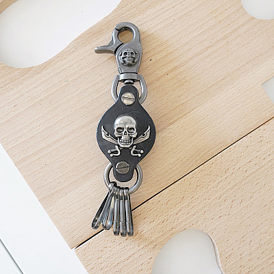 Leather Pendant Keychain SKUL-PW0002-062A-1