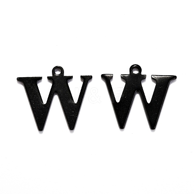 304 Stainless Steel Alphabet Charms STAS-H122-W-EB-1