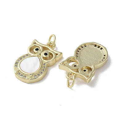 Brass Micro Pave Cubic Zirconia Pendants KK-G485-25B-G-1