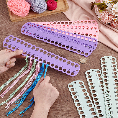 9Pcs 9 Styles Plastic Embroidery Thread Plate DIY-FG0007-69-1