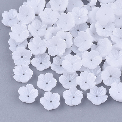 Opaque Resin Bead Caps X-RESI-T040-031B-1