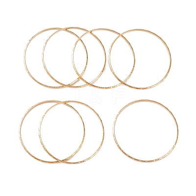 7Pcs PVD Vacuum Plating 304 Stainless Steel Textured Ring Bangles Set for Women BJEW-A011-11D-G-1