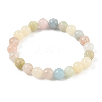 Natural Morganite Stretch Bracelets BJEW-F388-01-B-1
