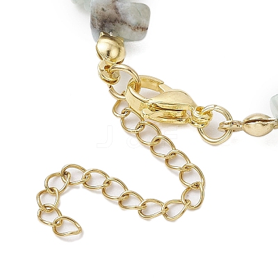 Starfish Synthetic Turquoise & Natural Flower Amazonite Chip Beaded Bracelets for Women BJEW-JB11264-04-1