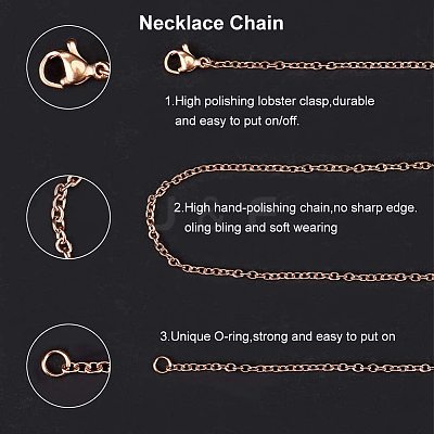 304 Stainless Steel Cable Chain for Necklace Making STAS-NB0004-24-1